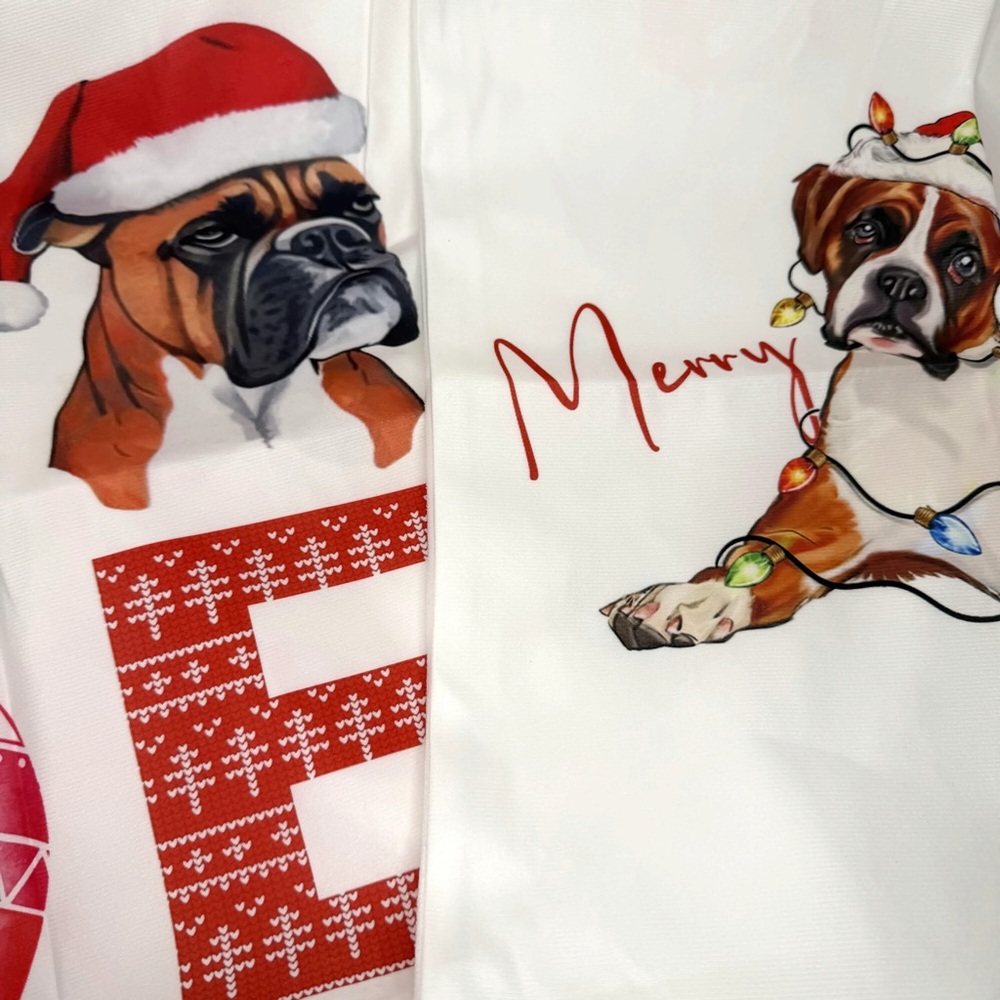 Set of 2 Holiday Dog Accent Pillow COVERS